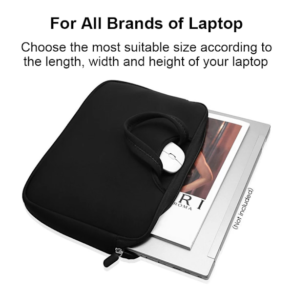 Vandtæt Laptop Taske 12 Tommer Computer Etui Sort
