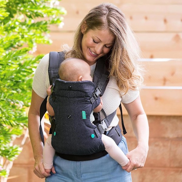 4-i-1 Bæresele - Ergonomisk, Konvertibel, Utadvendt Bæresele foran og bak for Nyfødt til Småbarn 3,6-13,6 kg, Svart