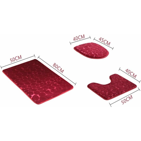 Set med 3 jul-halkfria badmattor Andningsbar Andningsbar Andningsbar Andningsbar Färskvattenabsorberande Färskvattenabsorberande Badrumsmatta Chr