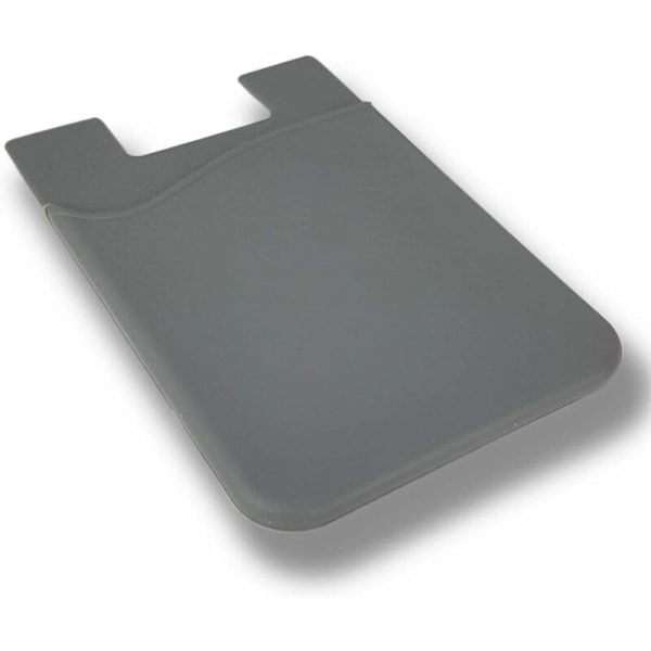 2 stk silikonklebende kredittkortholder for mobiltelefoner (lys grå)