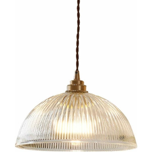 Industriell vintage taklampa med klarglaskupol med kopparmässing E27-bas Luster Loft-takhängande lampa (21cm)