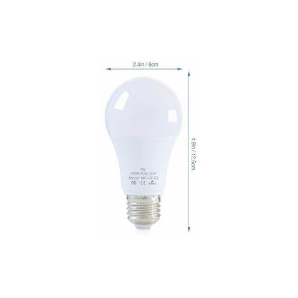 E27 LED-pære, med bevegelsessensor, 7W, hvit, 2 stk