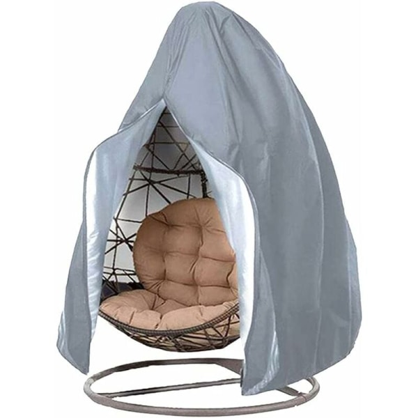 600D Oxford dammsäker hängande stolsförhöjning, cover, skyddande cover för utomhusäggstol, anti-UV, 190cm115cm, grå