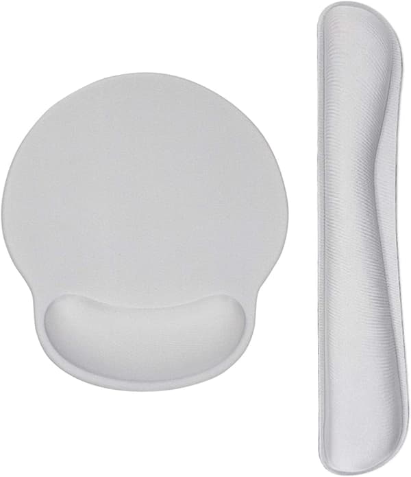 Ergonomisk tastaturmusematte med gel håndleddsstøtte, grå