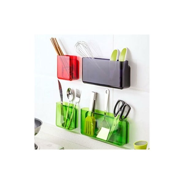 Wall Mount Storage Organizer Box for Phone Remote Control Holder Clear L