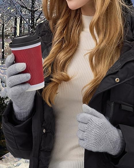 Dam vinter touchscreen varma handskar med varmt foder, en perfekt julklapp för kallt väder.