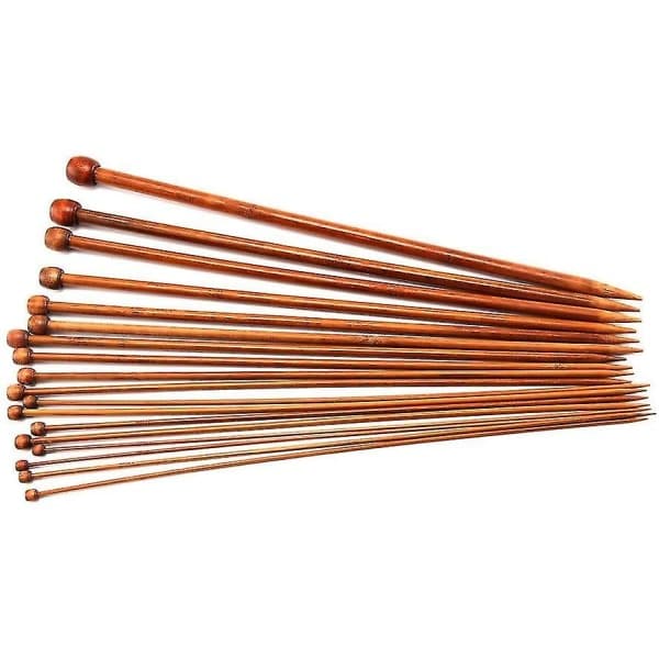 Bambu-syömäpuikkosetti, yksikärkiset, karbonoitu, 2–10 mm, 36 kpl