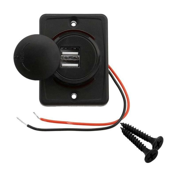 12V USB-uttag 12V USB-port Dubbel USB-uttag Husbil 12V, 3.1A USB-billaddare, Bil USB-laddare för Bil Buss Husbil Båt(1 st)-DENU