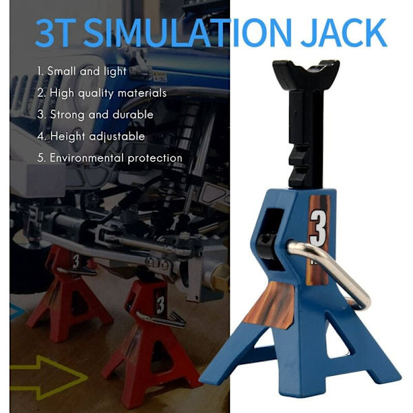 3 Ton Stige Modell Aksel Stativ Løfte Sperre Heavy Duty Rack Kjøretøy Gulv for TRX4 D90 CC01 RC Blå