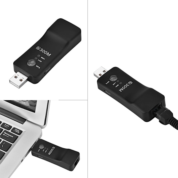 USB WiFi Repeater - Trådbunden/Trådlös AP för Smart TV - Högeffekts Hotspot-förlängare