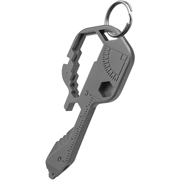 24 i 1 multiværktøj, skruenøgleformet lommeværktøj i rustfrit stål (grå)