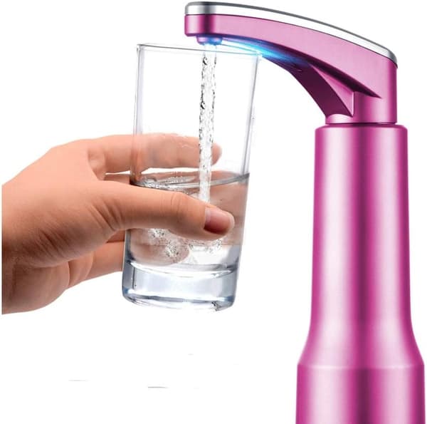 Elektrisk dricksvattenpump för 5-gallon dunkar, 2.16\" och 1.5\" diameter flaskor (Rosa)