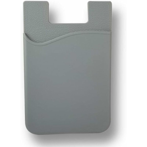 2 stk silikonklebende kredittkortholder for mobiltelefoner (lys grå)