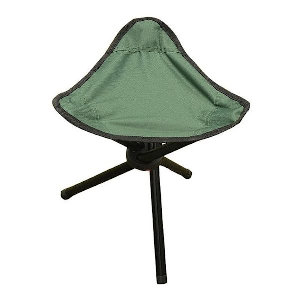 Taittuva tuoli - Ulkoilmaretkeily, vaellus, kalastus, piknik, grilli, matkustaminen, kalastustuoli, kannettava taittuva kolmijalka (vihreä)212130cm-DENUOTOP