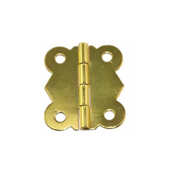 Vintage minigångjärn - 40 delar fjärilsformade gångjärn Lämpligt för liten trälåda för smyckeskrin, gul, 25x20 mm