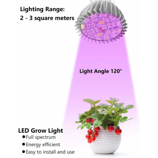 10W 28LED Grow Light Bulb Full Spectrum Lighting with 7 Wavelength Horticulture Light Bulb AC 85-265V for Plants, Flowers and Vegetables Ind