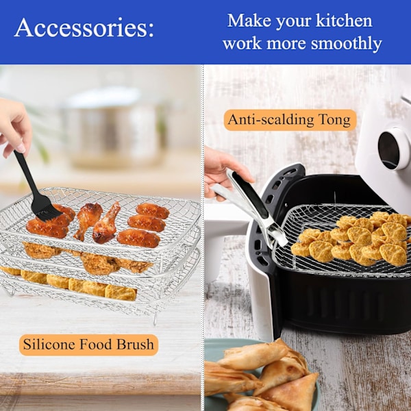 Rektangulärt Fritösställ Set, 8 Delar