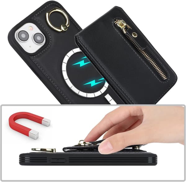 iPhone 13 Læder Cover - Sort