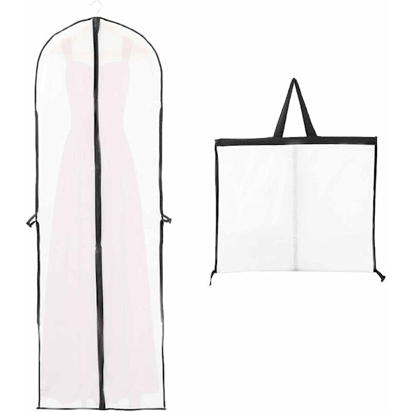 Bröllopsklänningsöverdrag 60x180cm Långt plaggöverdrag för brud och brudtärna Klänning Dammsäker Vattentät Mal Fukt Vikbar och Bärbar Bila