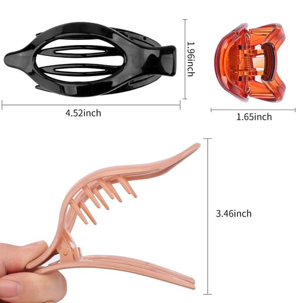 3-pack klorhållare Alligator hårklämmor 4.52\" Duckbill