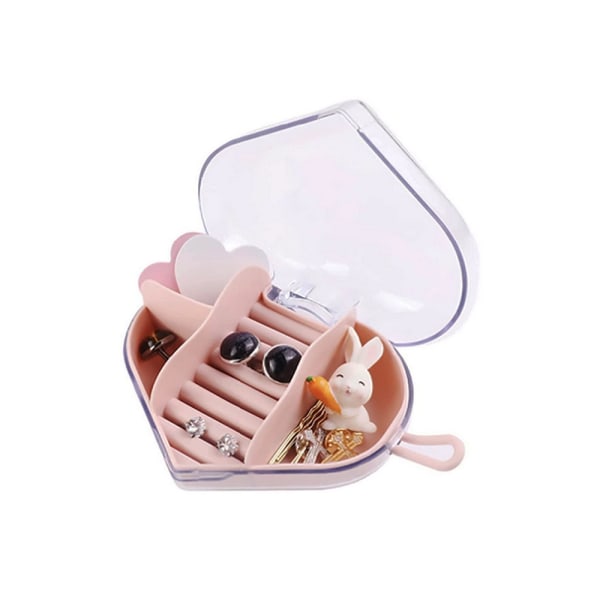 Smyckeskrin med transparant lock, perfekt för resor Multicolor
