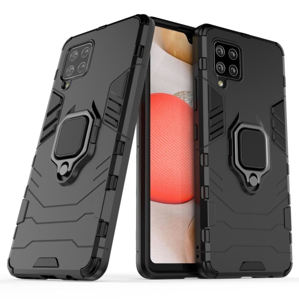 Hybrid Armor Ring Cover, Samsung A42 5G, Ekstra slidstærkt cover Black