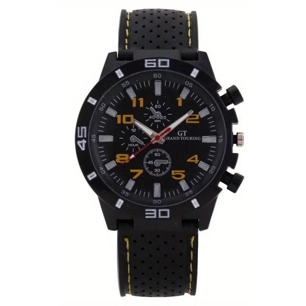 Sporty Quartz Watch / Armbåndsur med Silikonerem Yellow
