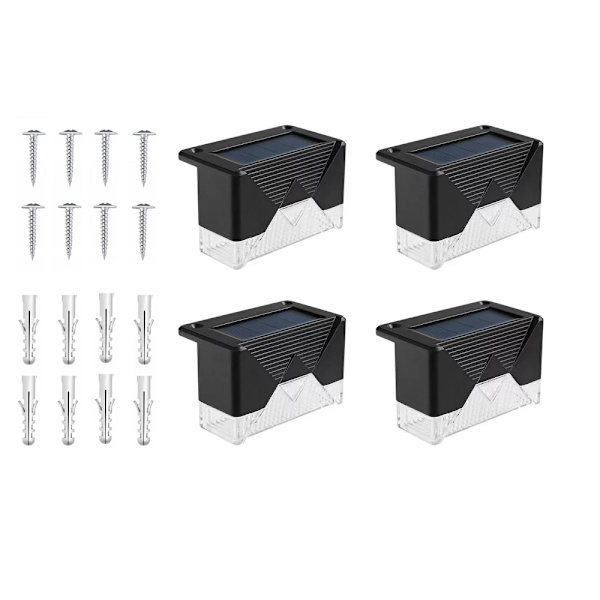 4-pack Solcellsdrivna LED-lampor Svart