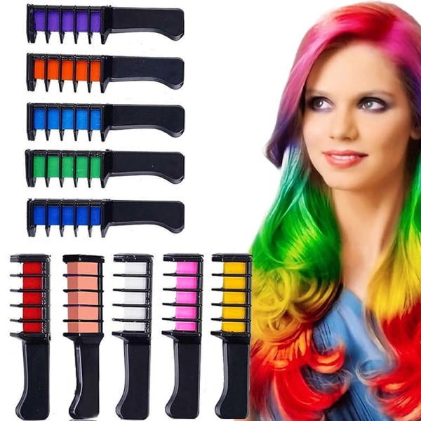 10 pakkauksen liitukampa/hiusvärjäys - Väliaikainen hiusvärjäys Multicolor