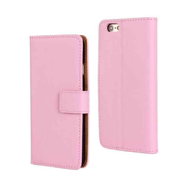 Lommebokveske iPhone 6 / 6s, ekte skinn Light pink