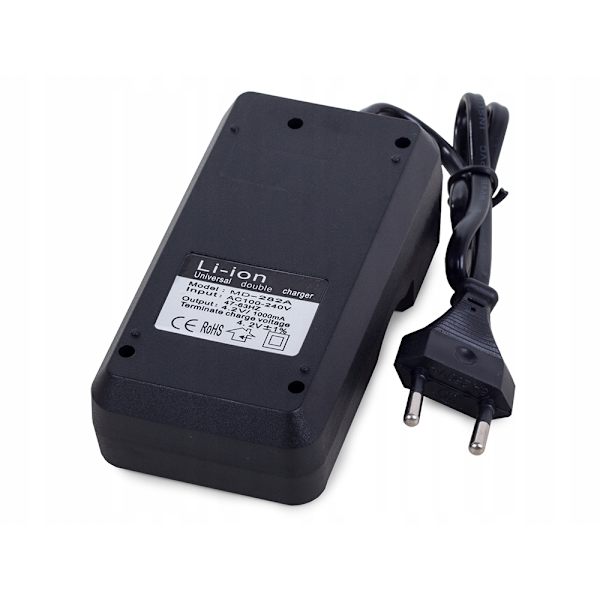 Batterioplader til 18650 og andre batterier Black