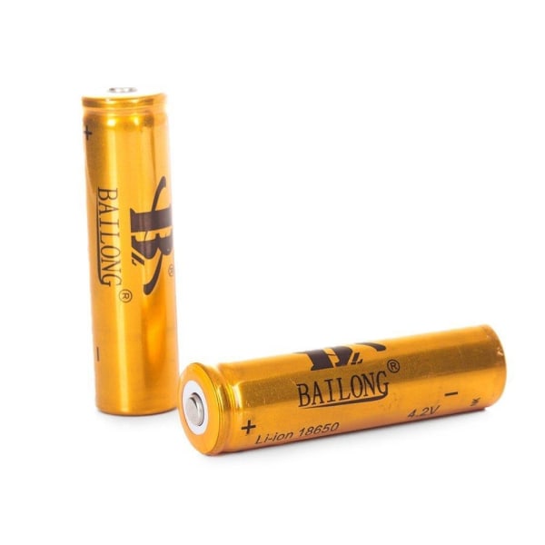 2-pakning Høytytende Litiumion Batteri 18650 - 8800mAh 4.2v Gold