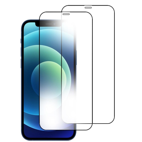 2-pak skærmbeskytter iPhone 12 / 12 Pro Fuld skærm i glas Transparent
