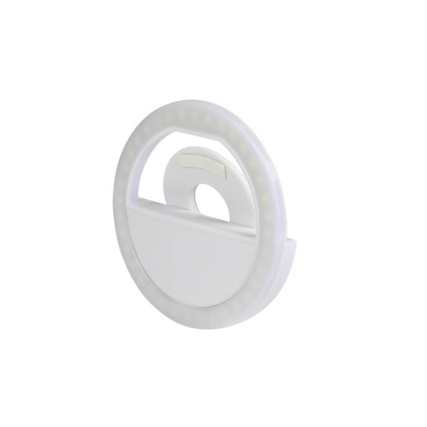 Selfie-lampe / LED-lampe, 3 lysmoduser, Universal, Oppladbar White