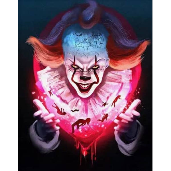 Diamond Painting / Diamantmålning - 30x40cm - Clown multifärg