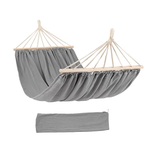 XXL Hängmatta - 280cm x 80-150cm i Bomull - Tål 200kg Grey