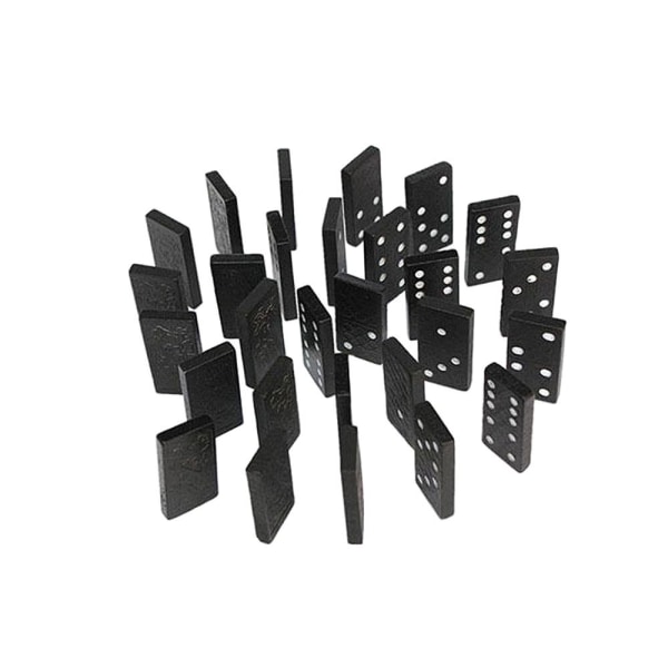 Træ dominobrikker i æske 28 stk Black