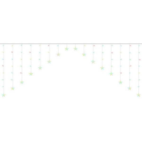 Lyssnor - Lysgardin med stjerner - 136 LED - 2,5 meter White