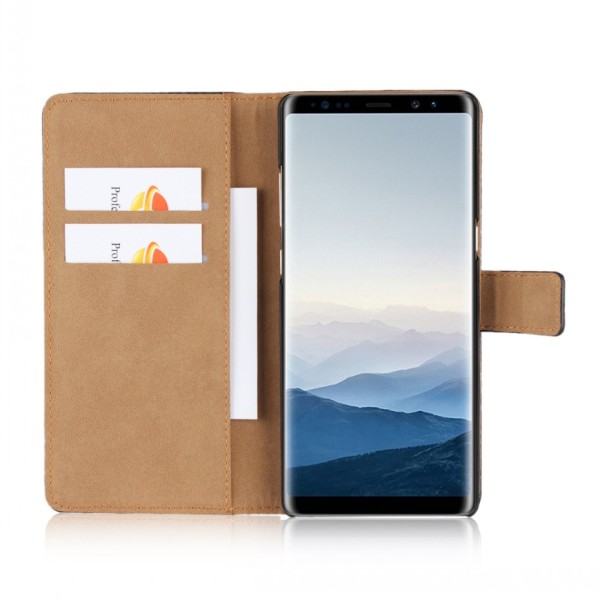 Plånboksfodral Samsung Note 10, Äkta skinn Svart