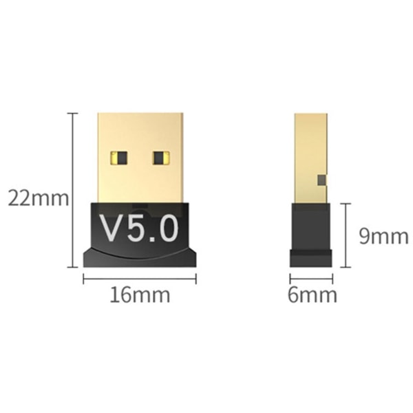 Bluetooth 5.0 Adapter USB Svart