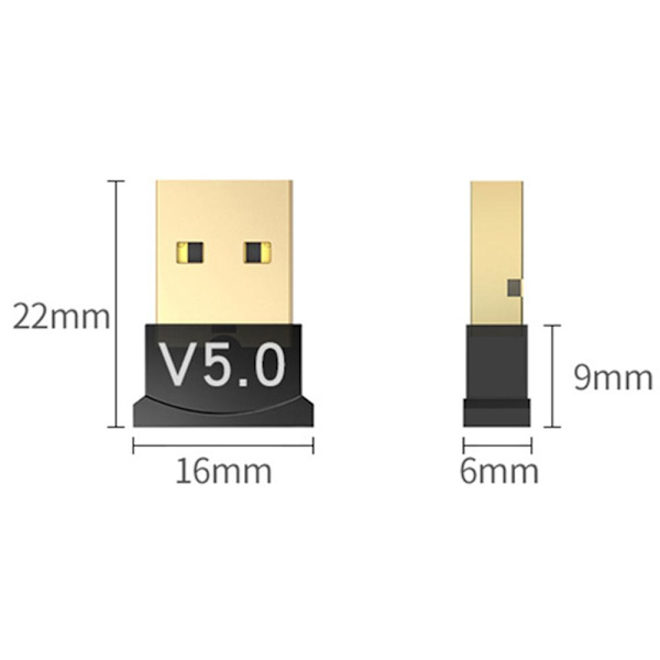 Bluetooth 5.0 Adapter USB Svart