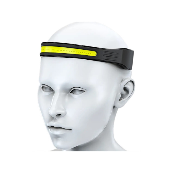 Genopladelig pandelampe - COB LED - Vandtæt Black