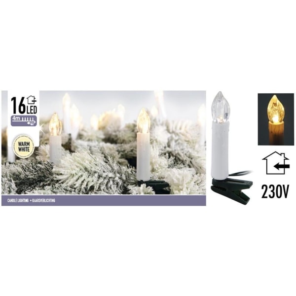 Juletrebelysning - 16 Lamper - 3,7 meter - innendørs bruk Warm white