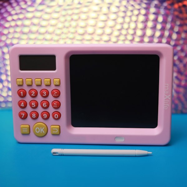 Maxlife digitaalinen piirustustabletti kynällä ja laskimella lapsille Pink