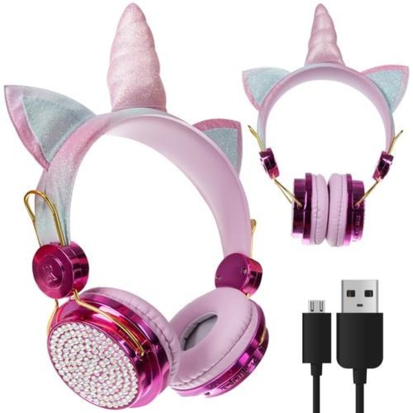 Bluetooth Stereo Headset, metal med magnet - MS-T2 Pink
