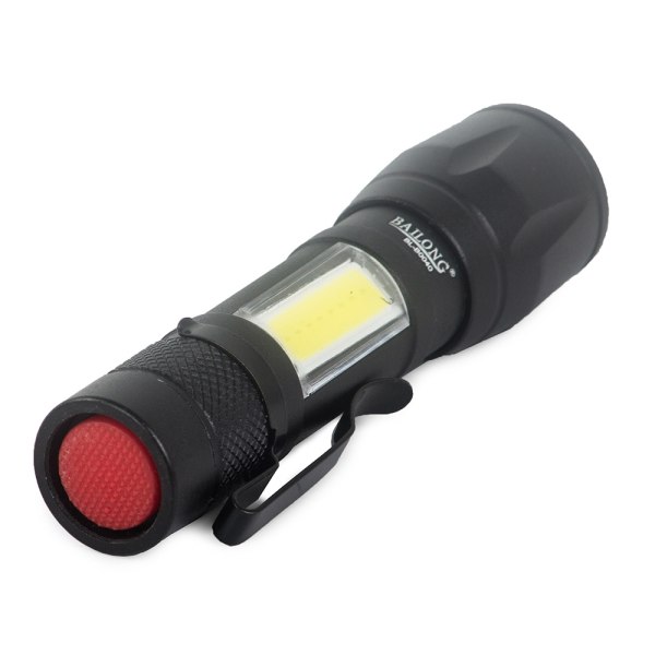 Militær lommelygte i aluminium med CREE XP-E LED og zoom Black