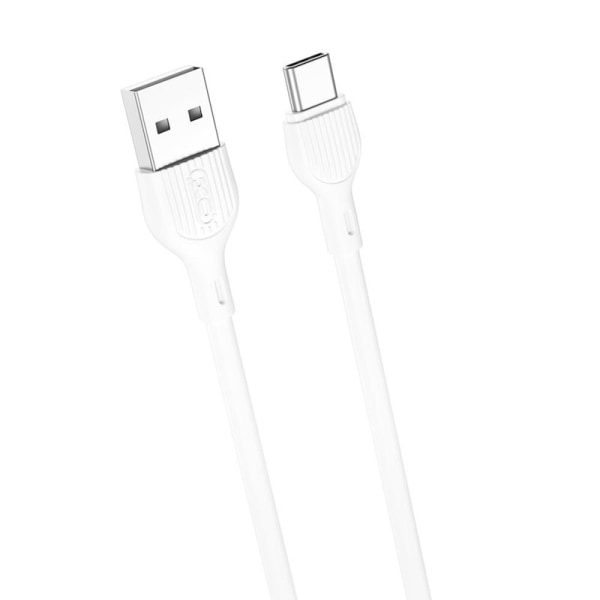 XO Laddare - Laddkabel - USB / USB-C  - 2 meter, Hög kvalitet Vit