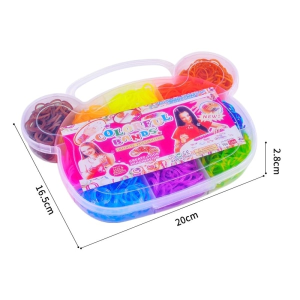 Loom Bands Kit - 600 stk i forskjellige farger og flere tilbehør MultiColor Katt