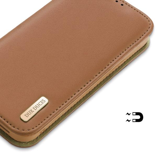 Dux Ducis iPhone 14 Plus Lommebokveske i ekte skinn med RFID såkalte Brown