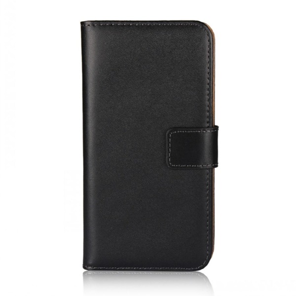 Plånboksfodral iPhone 15 Pro äkta skinn Svart